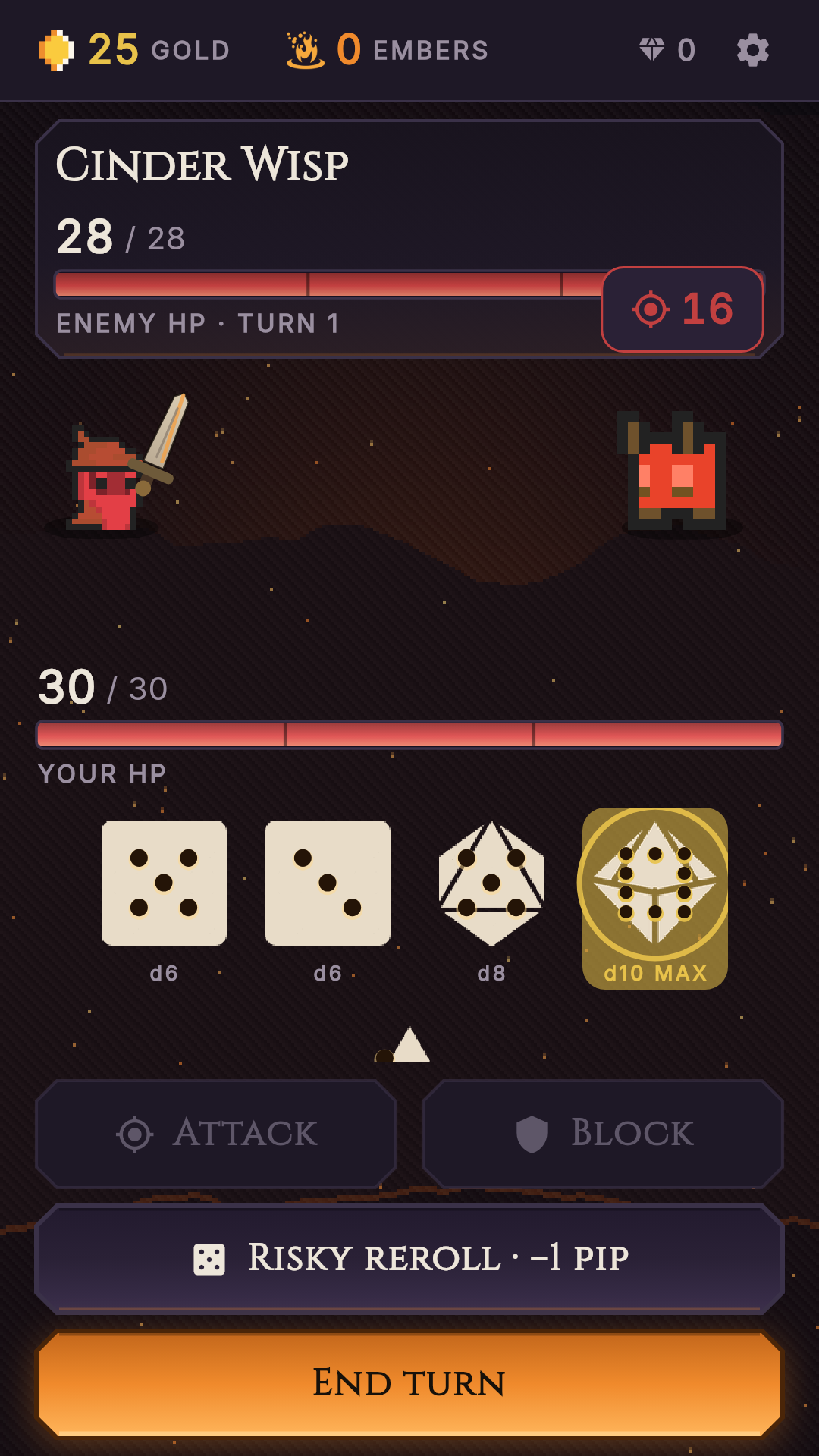 Combat dice roll